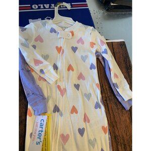 Carters Just One You Baby Girls 2-Pack Footed Pajamas 18M Multicolor Hearts & Pu
